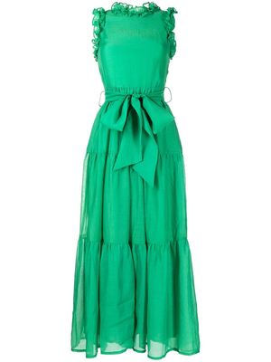Baruni belted tiered evening gown - Green