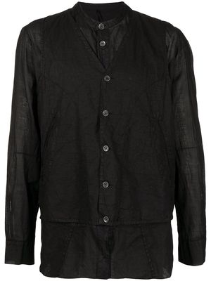 Masnada long-sleeve cotton shirt - Black