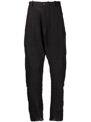 Masnada high-waisted linen trousers - Black