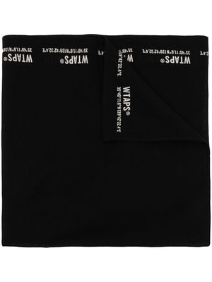 WTAPS logo-print cotton scarf - Black