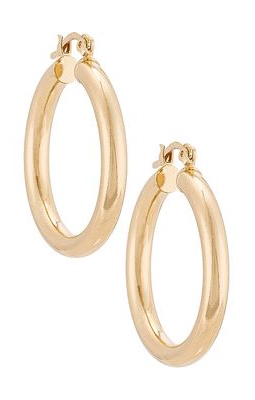 The M Jewelers NY The Large Ravello Hoops in Metallic Gold.