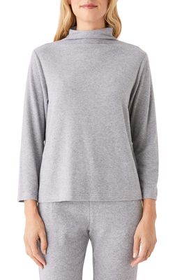 Frank And Oak Mock Neck Brushed Jersey Sweater in Mid Grey Heather