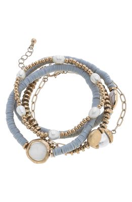 Canvas Jewelry Marlowe Set of 5 Stacking Bracelets in Gray