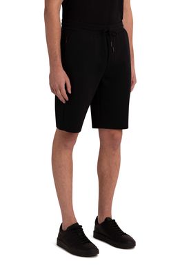Bugatchi Comfort Cotton Blend Drawstring Shorts in Black