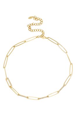 Ettika Cubic Zirconia Chain Link Necklace in Gold