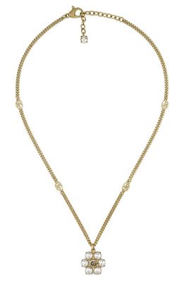 Gucci Gourmet Imitation Pearl Pendant Necklace in Gold