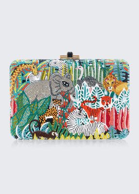 Jungle Animal Crystal Clutch Bag