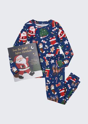 Kid's Twas the Night Before Christmas Printed Pajama Gift Set, Size 2-7