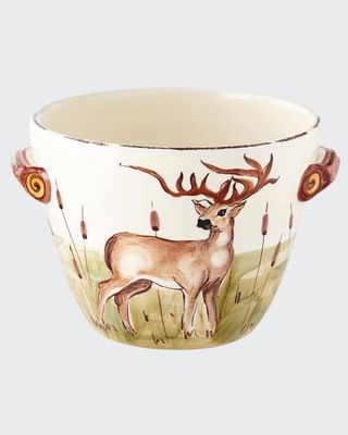 Wildlife Deer Deep Serving Bowl with Handles