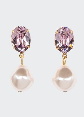 Tunis Crystal-Pearl Drop Earrings