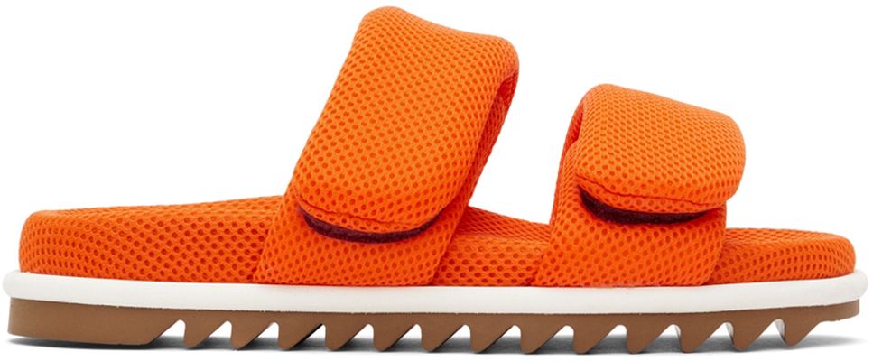 Dries Van Noten Orange Mesh Padded Sandals