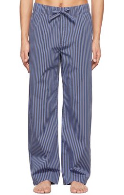 Tekla Blue & Grey Poplin Pyjama Pants