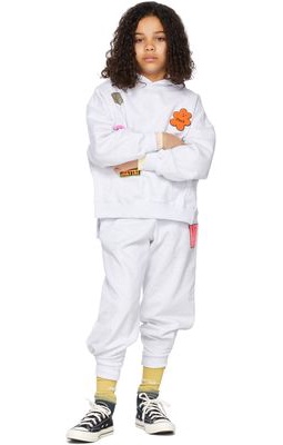 Luckytry Kids Grey Patch Hoodie & Lounge Pants Set
