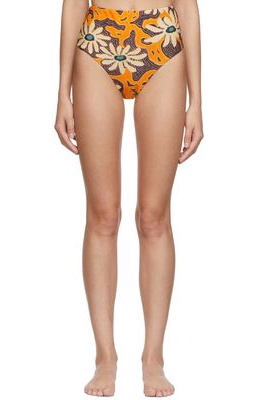 Nanushka Orange Floral Bente Bikini Bottom