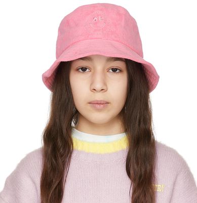 Luckytry Kids Pink Terry Logo Bucket Hat