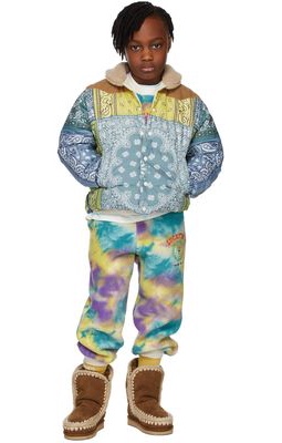 Luckytry Kids Multicolor Down Paisley Detachable Sleeve Jacket