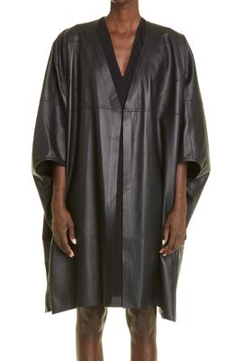 Rick Owens Women's Lambskin Leather Cocoon Coat in Black