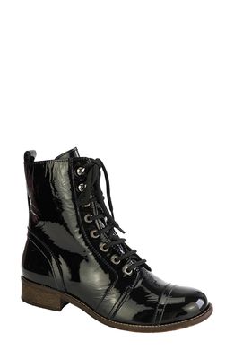 Unity in Diversity Liberty Combat Boot in Black Patent Leather