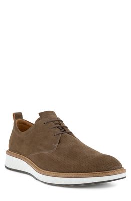 ECCO ST.1 Hybrid Perforated Plain Toe Derby in Birch