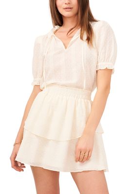 1.STATE Tie V-Neck Top in Toasted Ivory