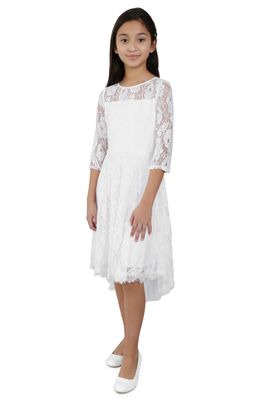 BLUSH by Us Angels Kids' Embroidered Lace Fit & Flare Dress in White
