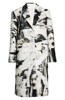 Alexander McQueen Blake Dante Jacquard Coat in Blue Mix