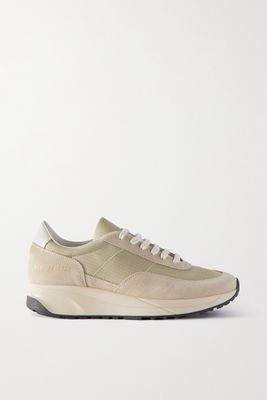 Common Projects - Track 80 Leather-trimmed Suede And Ripstop Sneakers - Brown