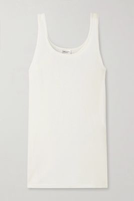 SAINT LAURENT - Ribbed Modal And Cotton-blend Jersey Tank - Cream
