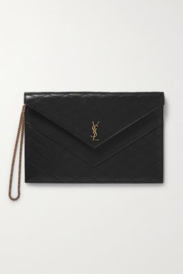SAINT LAURENT - Gaby Quilted Leather Pouch - Black