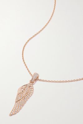 Garrard - Wings Classic 18-karat Rose Gold Diamond Necklace - one size