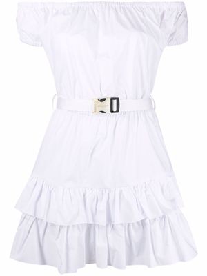 ERMANNO FIRENZE belted tiered dress - White