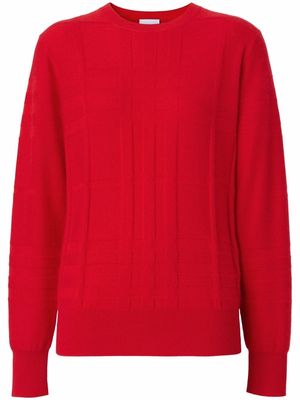 Burberry check knitted cashmere jumper - Red