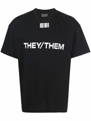 VTMNTS logo-print cotton T-Shirt - Black