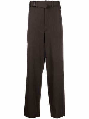 Lemaire belted straight-leg chinos - Brown