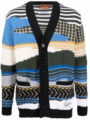 Missoni abstract-knit button-up cardigan - Blue