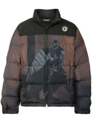 UNDERCOVER printed padded jacket - Brown