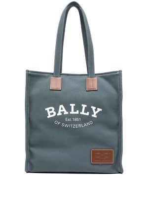 Bally Crystalia logo-print tote bag - Blue