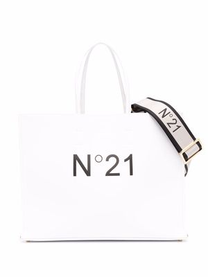 Nº21 logo-print tote bag - White