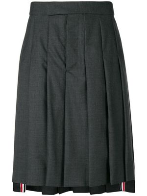 Thom Browne Classic-Rise Pleated Skirt - Grey