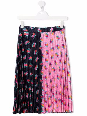 MSGM Kids floral-print pleated skirt - Pink