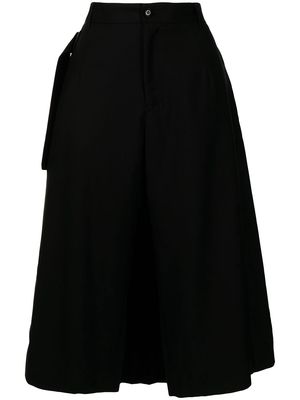 Y's layered cropped trousers - Black