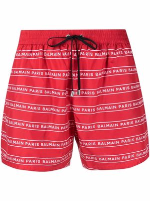 Balmain logo-stripe drawstring boxers - Red
