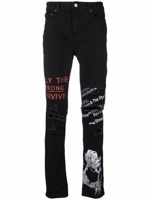 Ksubi slogan-rint slim-fit jeans - Black