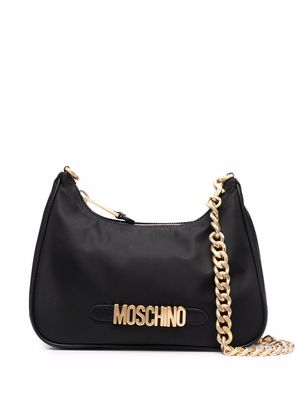 Moschino logo-shoulder bag - Black