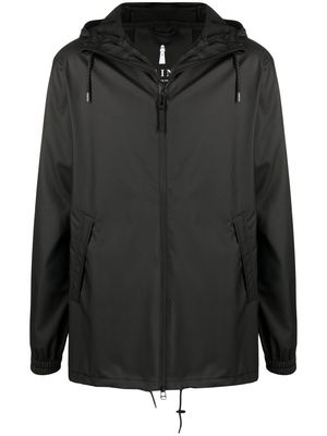 Rains zip-up hooded jacket - Black