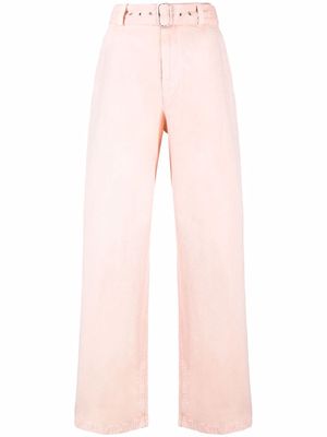 Jil Sander belted cotton trousers - Pink