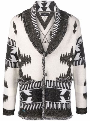 Alanui Icon jacquard knitted cardigan - Neutrals