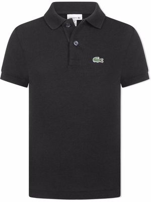 Lacoste Kids embroidered logo short-sleeve polo shirt - Black