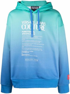 Versace Jeans Couture tie-dye organic cotton hoodie - Blue