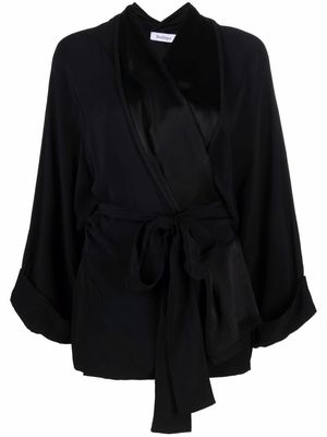 Rodebjer wrap-style satin blouse - Black